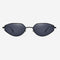 Narrow Geometric Rim Metal Sunglasses 7096